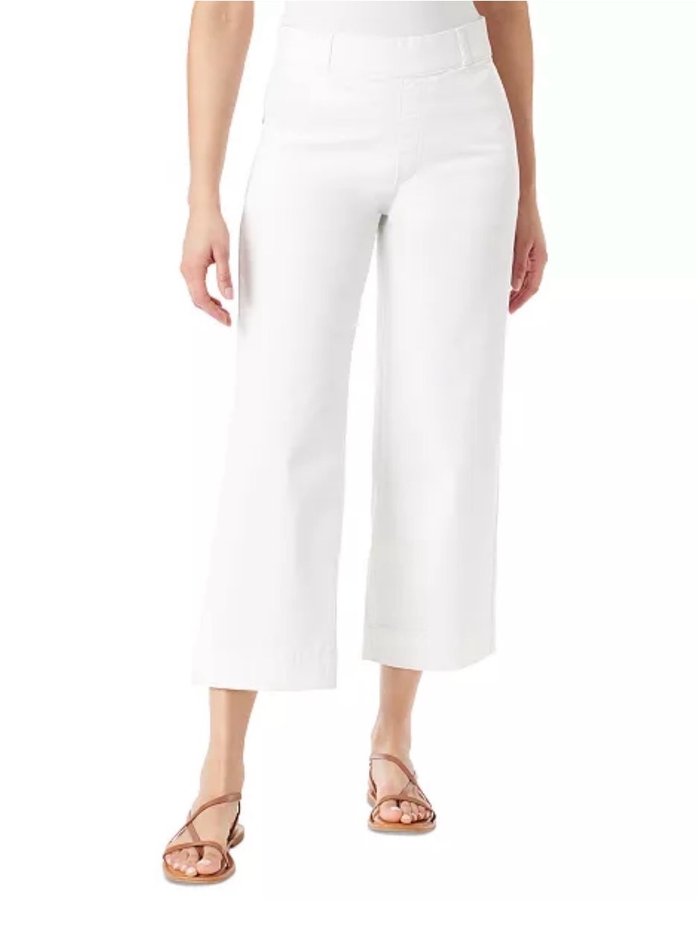 Gloria Vanderbilt Vintage White Wide Leg Cropped Pants (Shape Effect) size 12